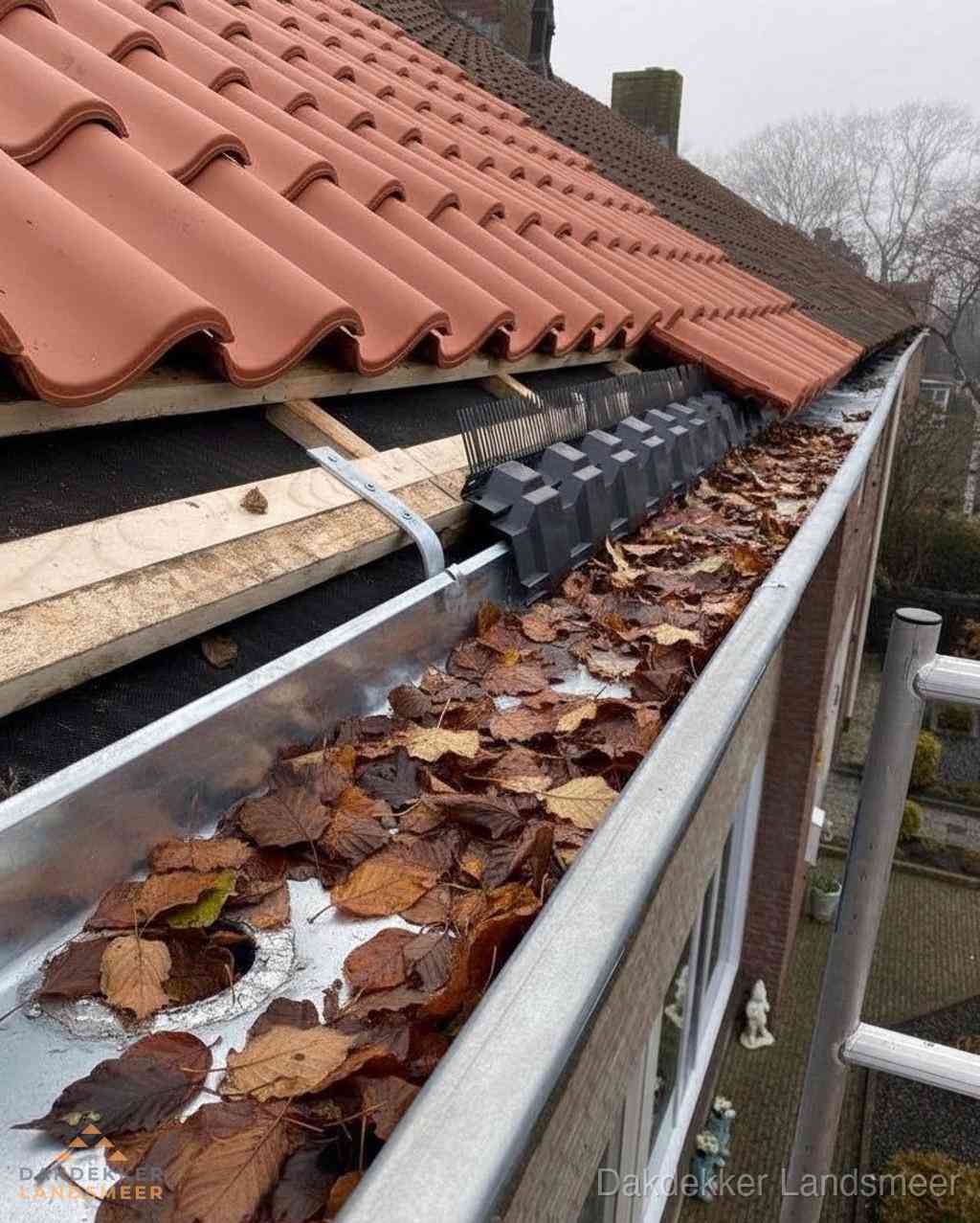 Plat dak bedrijfspand met bitumen dakbedekking en lichtkoepels in Landsmeer